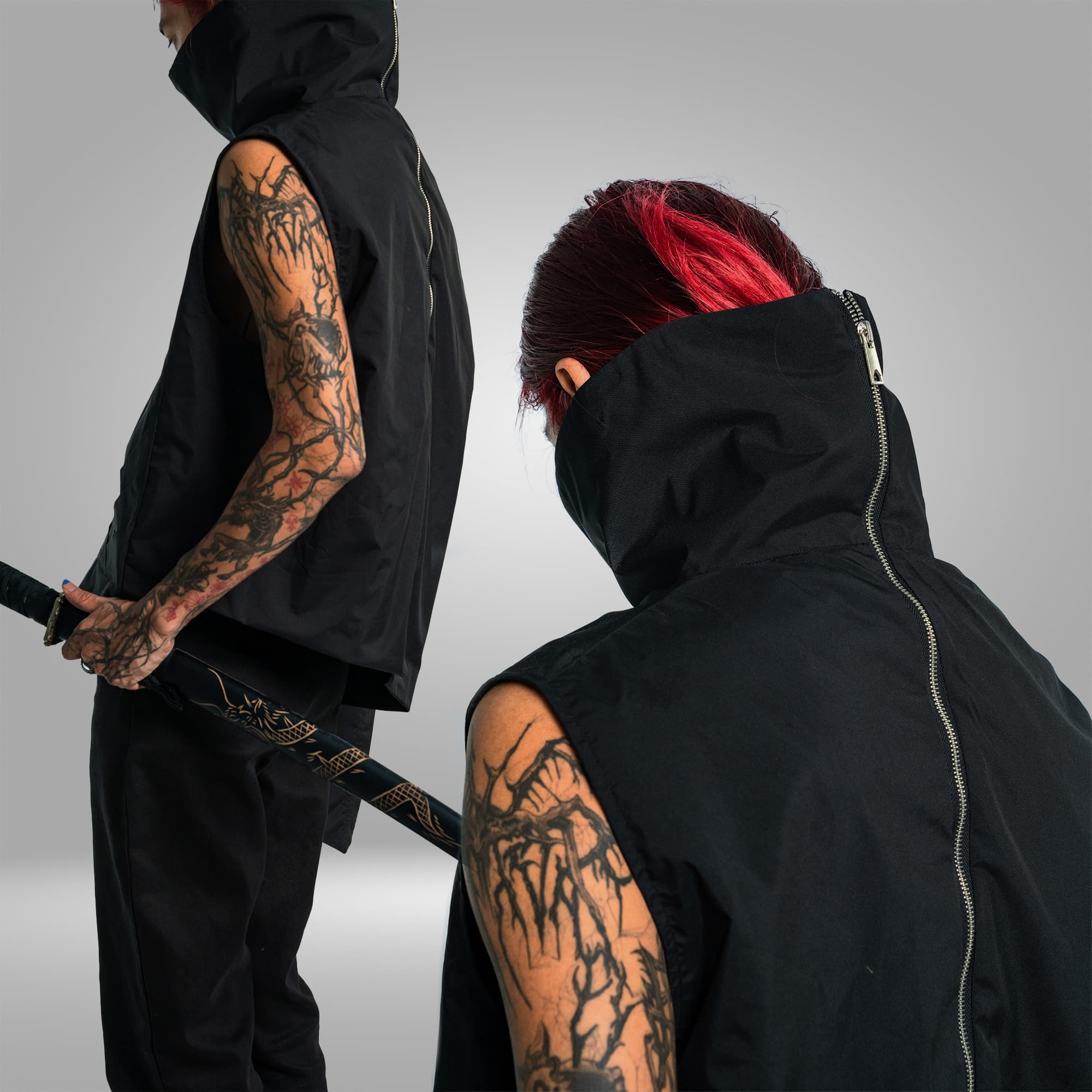 SHADOW FANG — One-Sleeve Tactical Shirt Detail 2